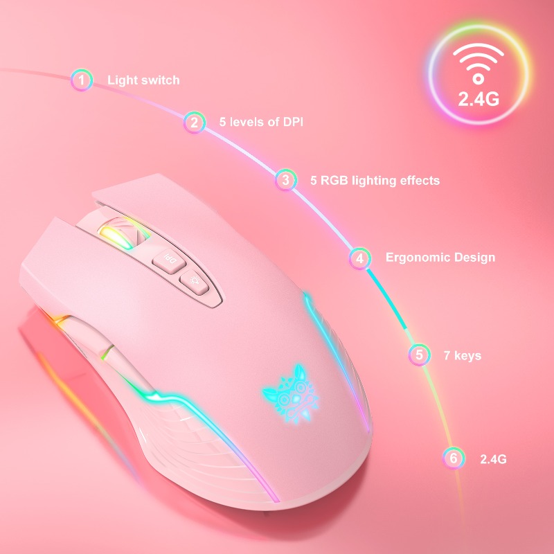 ONIKUMA CW905 Wireless/Wire Ga - Pc Gaming Pink 评论和价格