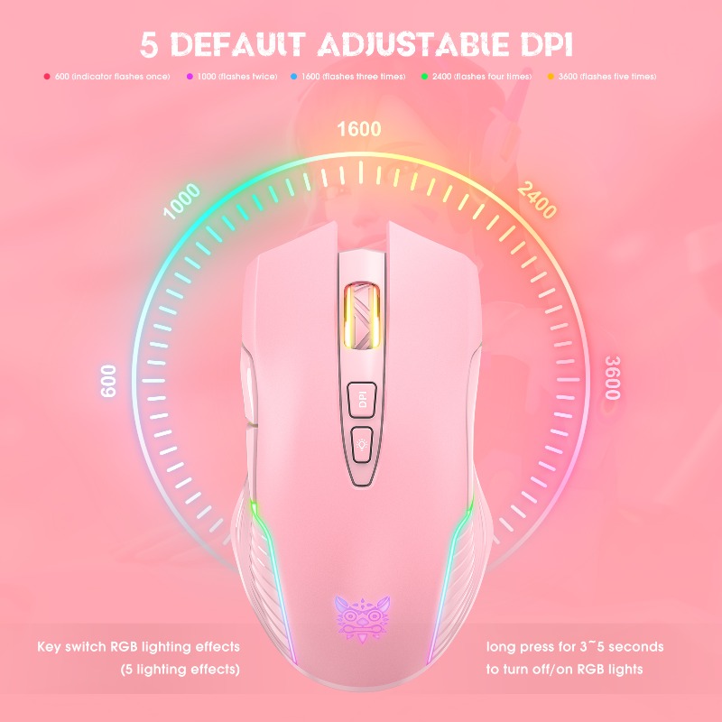 ONIKUMA CW905 Wireless/Wire Ga - Pc Gaming Pink 评论和价格