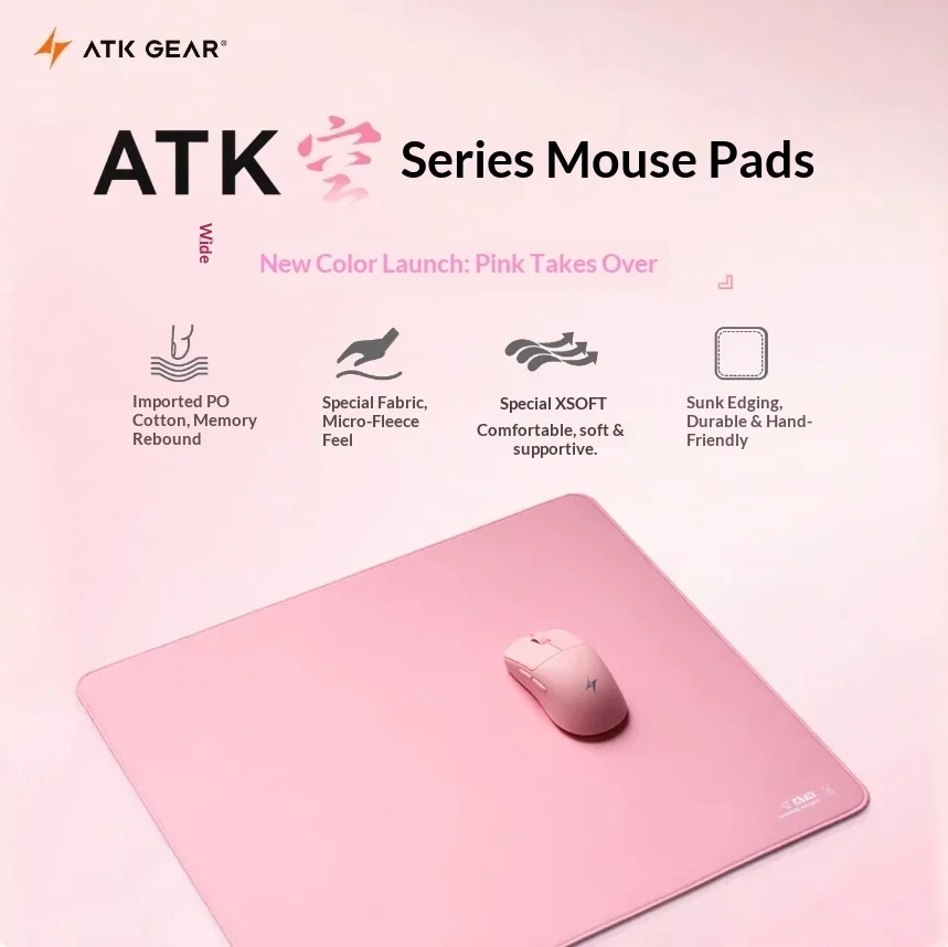 ATK Sky Pink Large Gaming Mous - Pc Gaming Pink 评论和价格