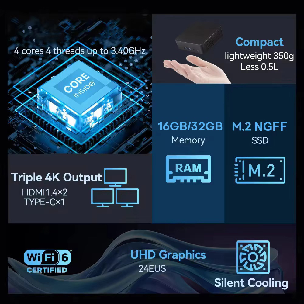 2026 Intel N150 Mini PC Protab - Pc Gaming Intel 评论和价格